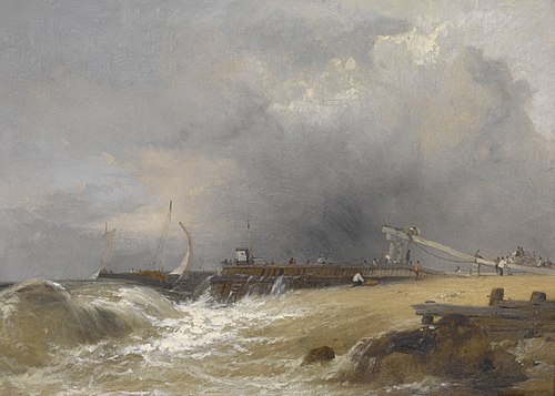 Littlehampton Pier on the Sussex Coast, 1842, James Baker Pyne