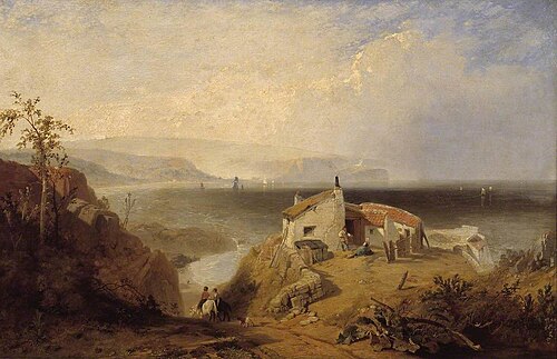 The Mulgrave Alum Works at Sandsend, Yorkshire Coast, 1844, James Baker Pyne