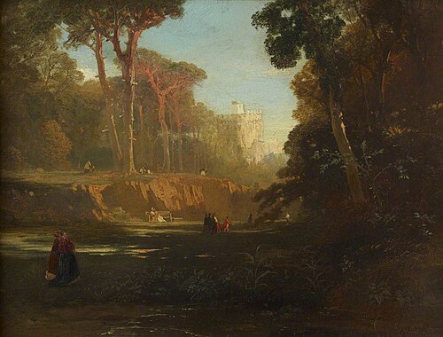 View of Windsor Castle from a Clearing, 1845, James Baker Pyne