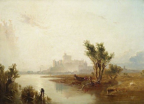 View of Windsor Castle from the River, 1845, James Baker Pyne