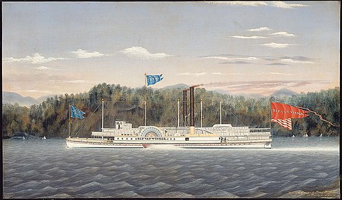 The Hudson River Steamboat "Rip van Winkle", 1854, James Bard