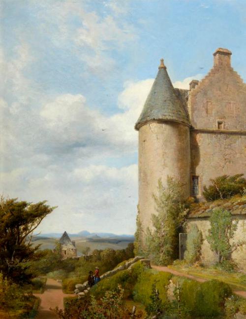 On the Terrace, Barra Castle, Aberdeenshire, 1854, James Cassie