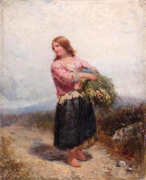 Girl Carrying Hay, 1850, James Cassie