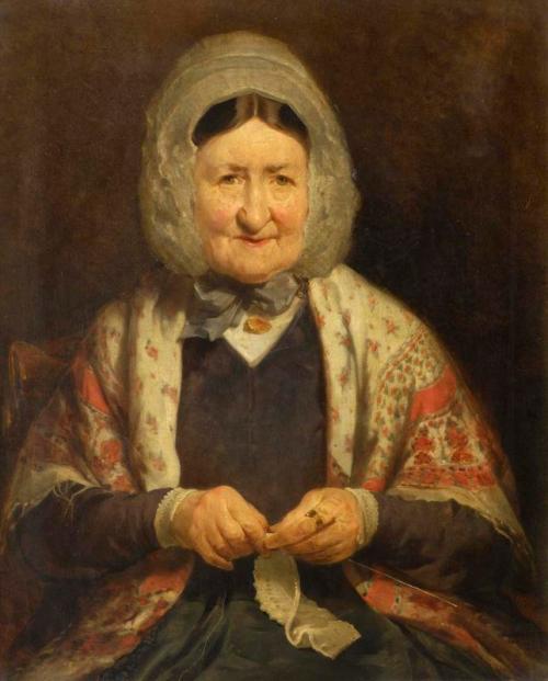 Miss Christian Kennedy (An Old Lady Knitting), 1840, James Cassie