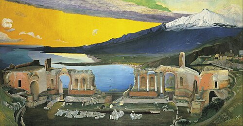 Ruins of the Greek Theatre at Taormina, 1904, Tivadar Kosztka Csontváry