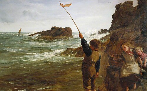Caught by the Tide, 1869, James Clarke Hook