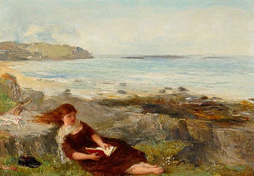 Girl reading by the Shore, 1873, James Clarke Hook