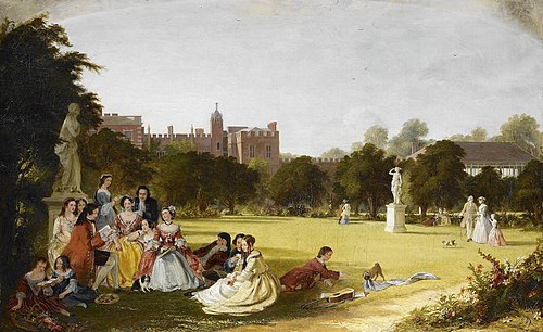 A Summer Afternoon at Hampton Court, 1844, James Digman Wingfield