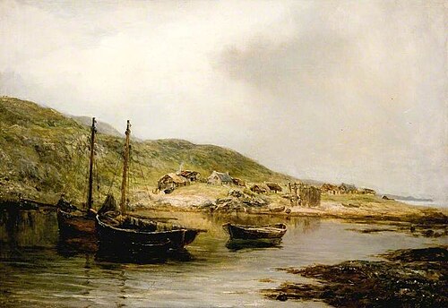 A Fishing Village, Skye, 1873, James Docharty