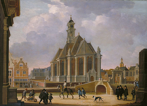 The New Church at the Spui as seen from the east (The Hague)., 1650, Bartholomeus van Bassen