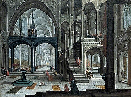 Procession in a Cathedral, , Bartholomeus van Bassen