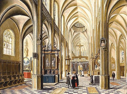 Interior of a Gothic Cathedral, 1614, Bartholomeus van Bassen