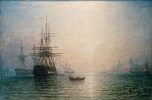 Port of London: Greenwich Palace, 1871, James Francis Danby