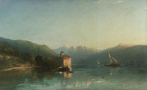 Castle of Chillon, Lake Geneva, 1857, James Francis Danby