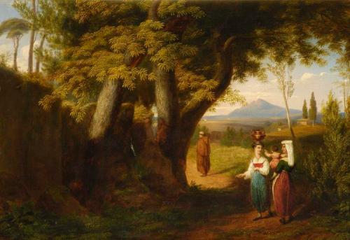 The Borghese Gardens, Rome, 1860, James William Giles