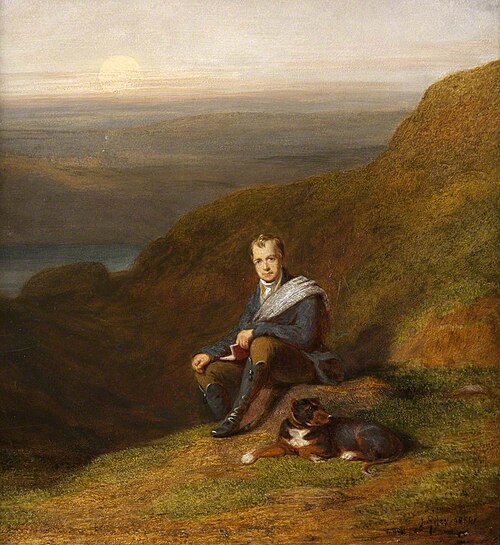 Sir Walter Scott with a Dog, 1854, James Giles