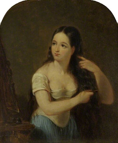 Girl Combing Her Hair, , James Giles