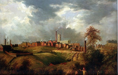 Oldham from Glodwick, 1831, James Howe Carse