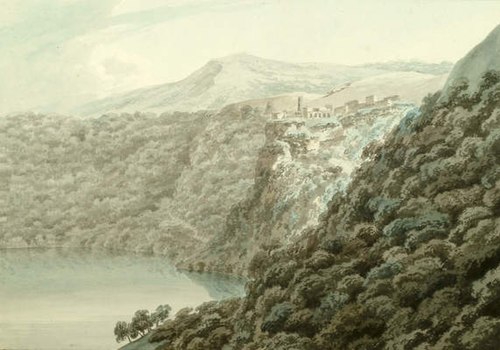 Lake and Town of Nemi, 1779, John Robert Cozens