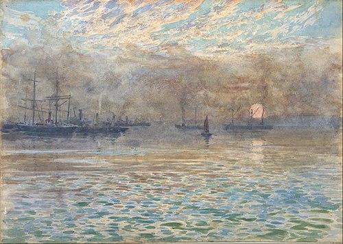 Winter morning, Wellington Harbour, 1900, James McLachlan Nairn