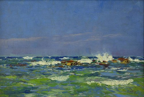 A hot afternoon, Kaikoura shore, 1899, James McLachlan Nairn