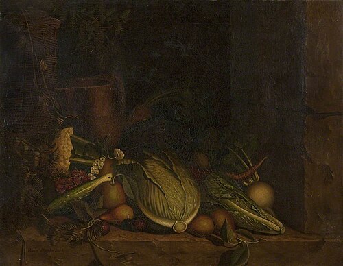 Fruit and Vegetable Still Life, 1844, James Sharples