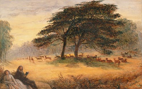Lovers in Richmond Park (Windsor Park), 1864, James Smetham