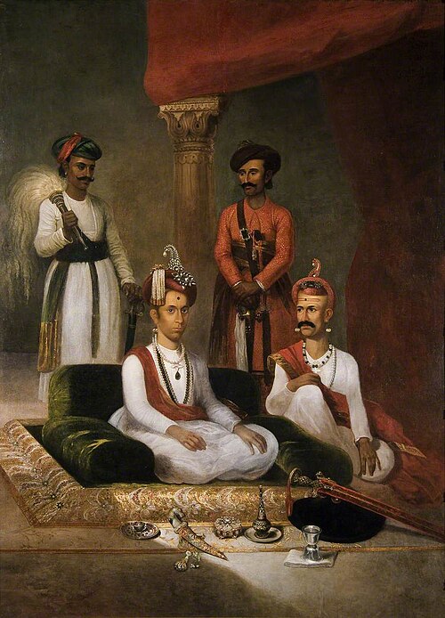 Madhu Rao Narayan, the Maratha Peshwa with Nana Fadnavis and Attendants, 1792, James Wales