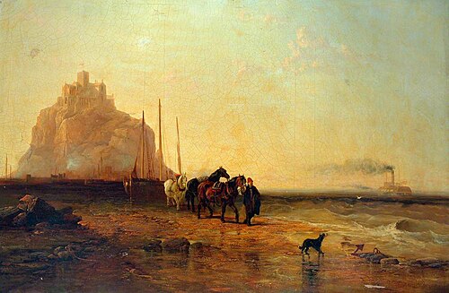 Evening off St Michael's Mount, 1855, James Webb
