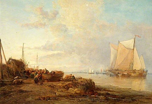 Unloading Dutch Fishing Boats, 1870, James Webb