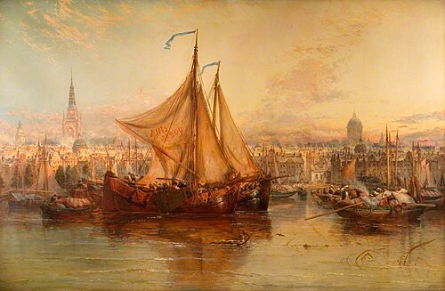 The Harbour, Amsterdam, 1876, James Webb