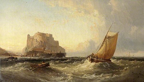 Off the Jersey Coast, Mont Orgueil Castle, 1876, James Webb