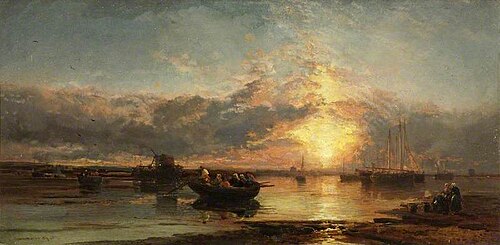 Seascape, Sunset, 1885, James Webb