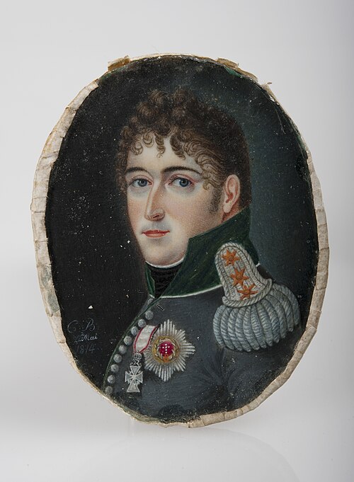 Portrett av Christian Frederik i regimentsuniform, 1814, Charlotte Berg