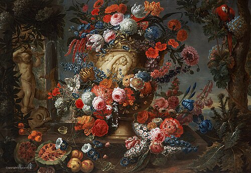 Vase in a garden, 1714, Jan Baptist Bosschaert