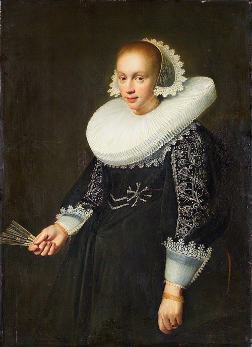La Jeune Femme à l'Éventail, 1636, Jan Damen Cool