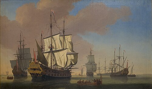 English Warships in a Roadstead in Calm Weather, 1677, Jan Karel Donatus van Beecq