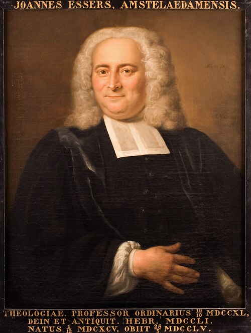 Portret van Joannes Esgers, hoogleraar Godgeleerdheid te Leiden, 1741, Jan Maurits Quinkhard