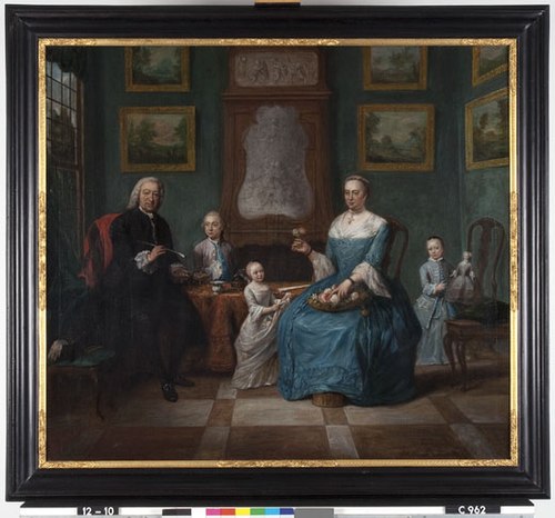 Simon van der Stel (1692-1780) en zijn echtgenote Catharina Keyser (1726-1806) en hun drie kinderen , 1765, Jan Maurits Quinkhard