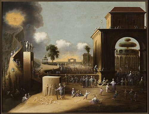 Narrow road of virtue and wide road of sin (Matthew 7:13-14), , Jan Christiaensz Micker