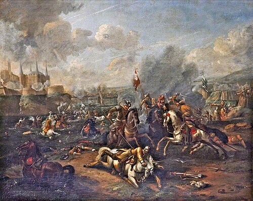A Riverside Battle, 1686, Jan Vincentsz. van der Vinne