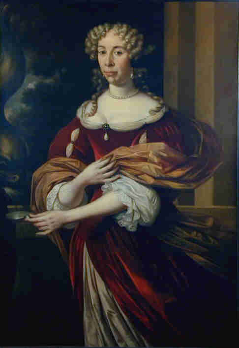 Portrait of Clara van der Zaan, wife of Cornelis van der Zaan, 1682, Jan van Neck