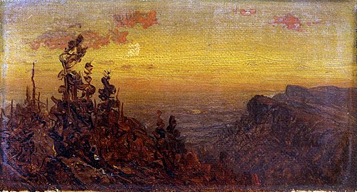 Indians at Campfire--Moon Rising, 1851, Sanford Robinson Gifford