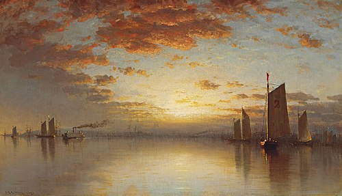 Sunset over New York Bay, 1873, Sanford Robinson Gifford