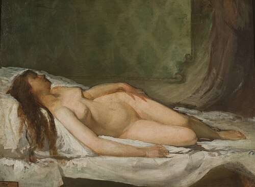 Naked woman asleep, 1867, Eduardo Rosales