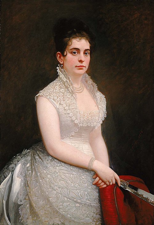 Alice Pike Barney, in Wedding Gown, 1876, Jared Bradley Flagg