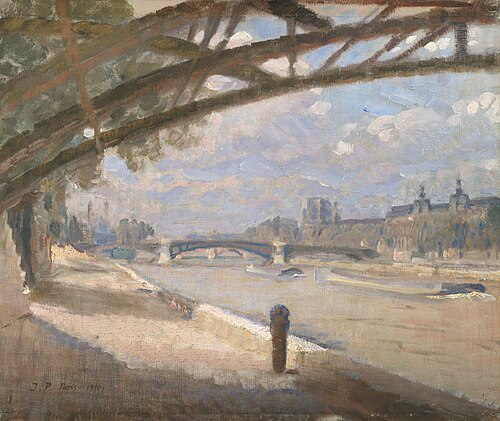 Under the Pont des Arts, Paris. Noon, 1910, Julius Paulsen