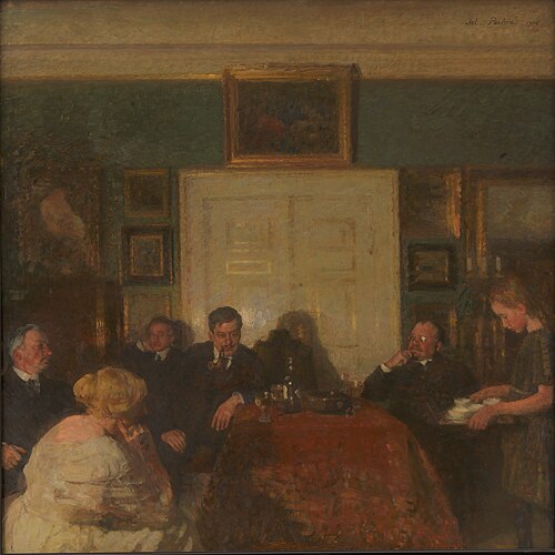 A Party in the Artist's Home, 1915, Julius Paulsen