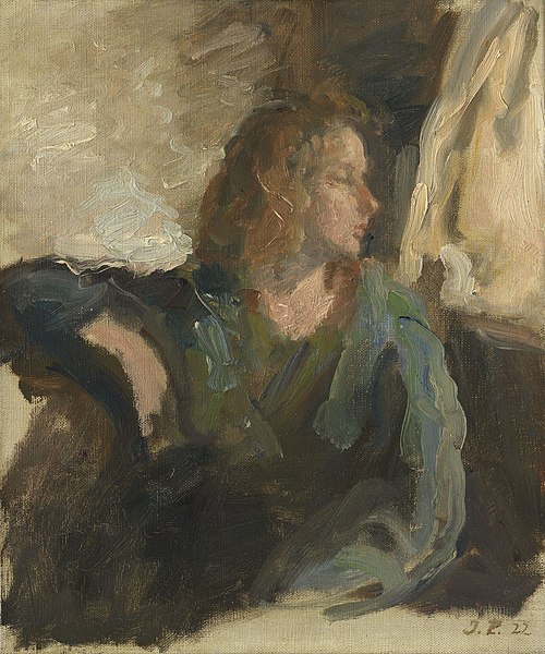 Portrett av datteren Inger, 1922, Julius Paulsen