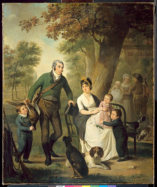 Jhr. Gijsbert Carel Rutger Reinier van Brienen van Ramerus (1771-1821) met zijn vrouw en vier van hu, 1804, Adriaan de Lelie